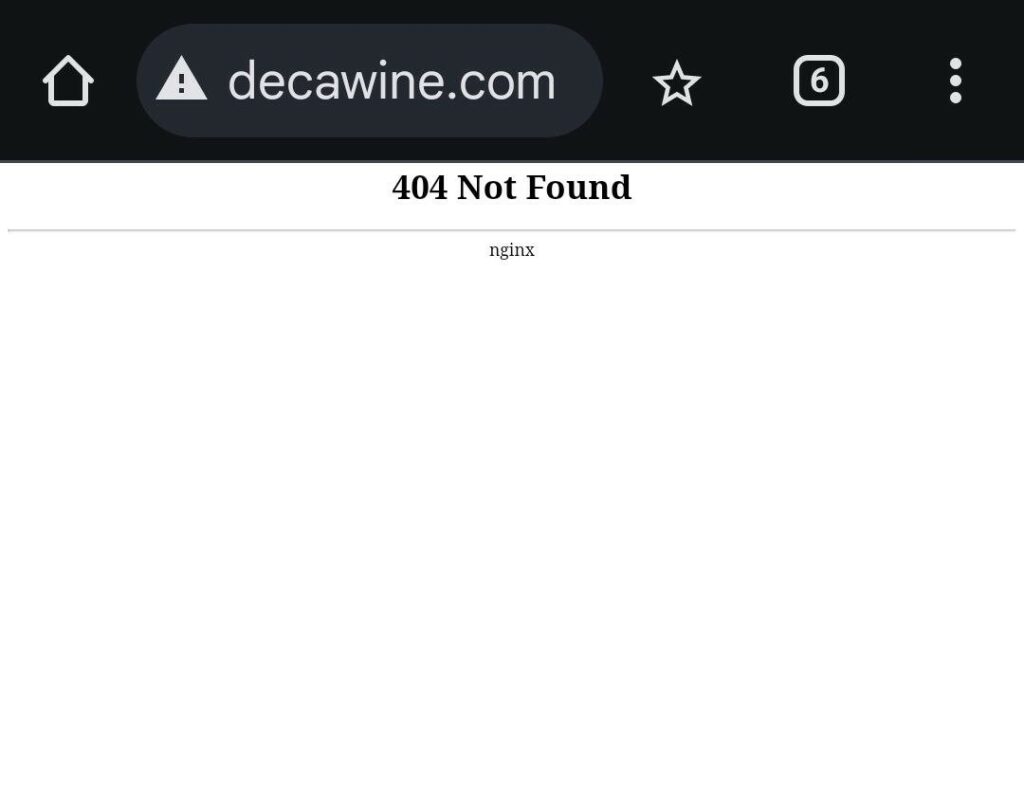 decawine nao abre