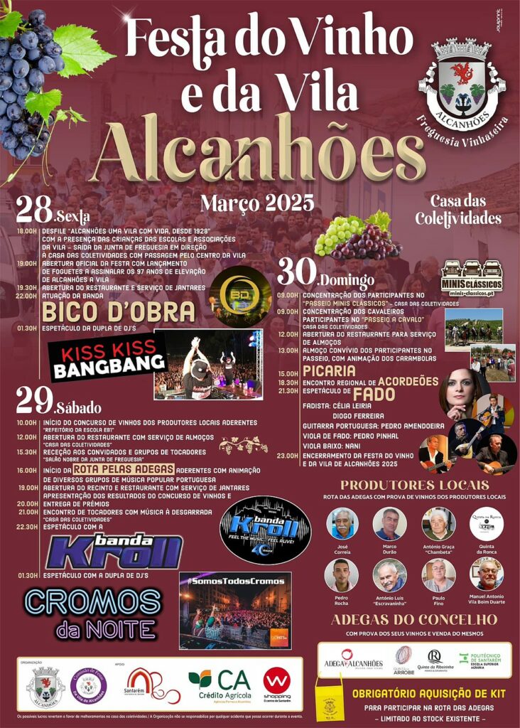 festa do vinho e da vila de alcanhoes programa