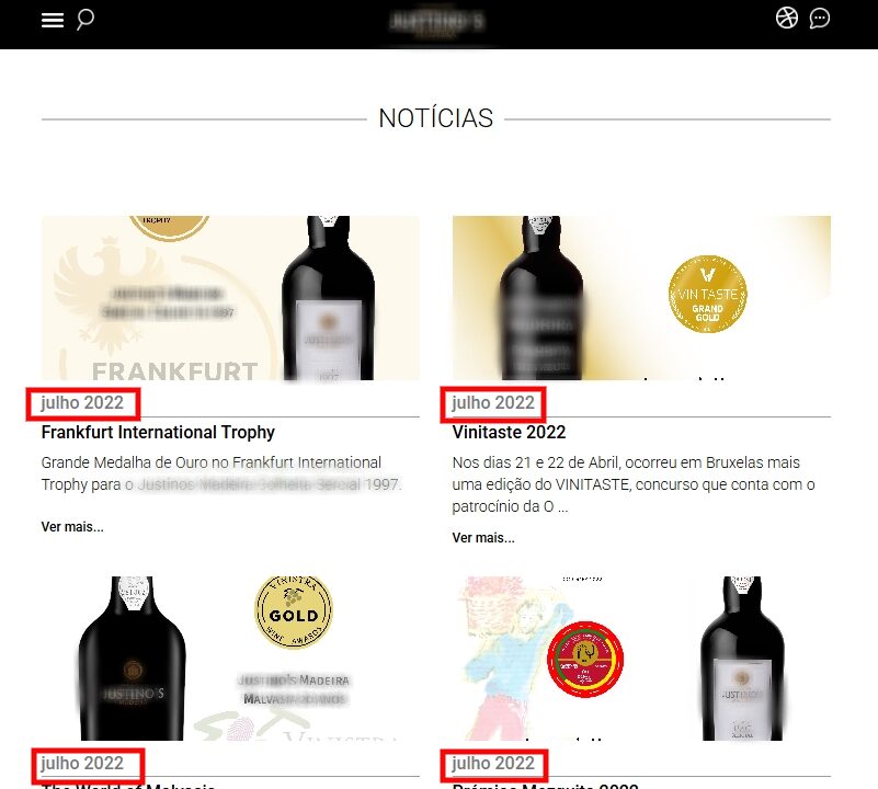 Porque o site de vinho não aparece no Google? 2 site com velhos noticias