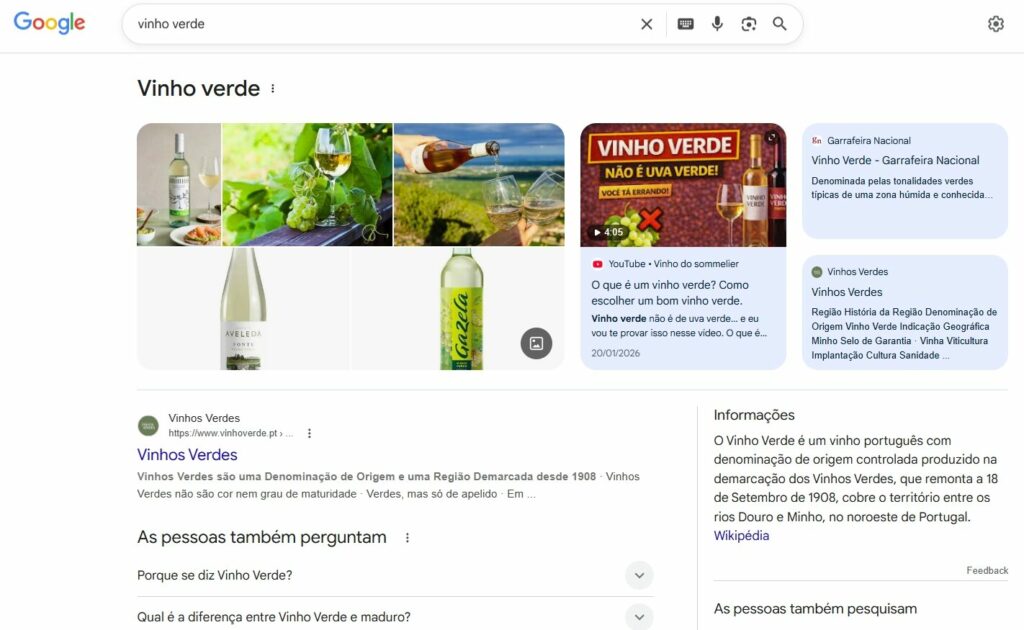 vinho verde google