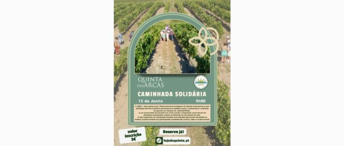 caminiada solidaria 13 jun 2026 quinta das arcas