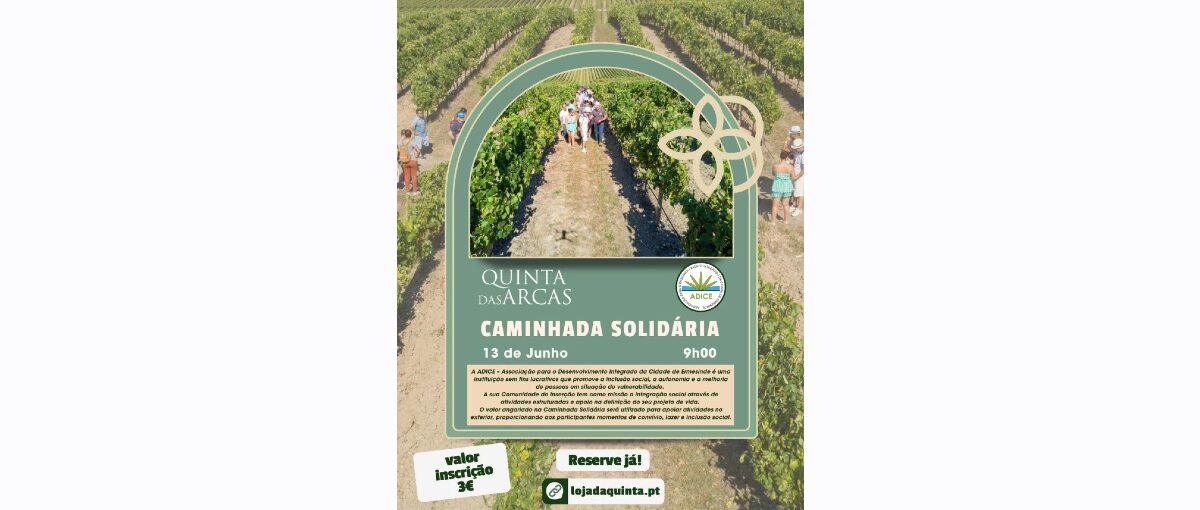 caminiada solidaria 13 jun 2026 quinta das arcas