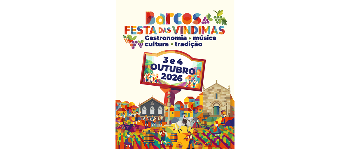 A Aldeia Vinhateira de Barcos acolhe a Festa das Vindimas nos dias 3 e 4 de outubro de 2026. Tradição duriense, pisa a pé e provas de vinho.