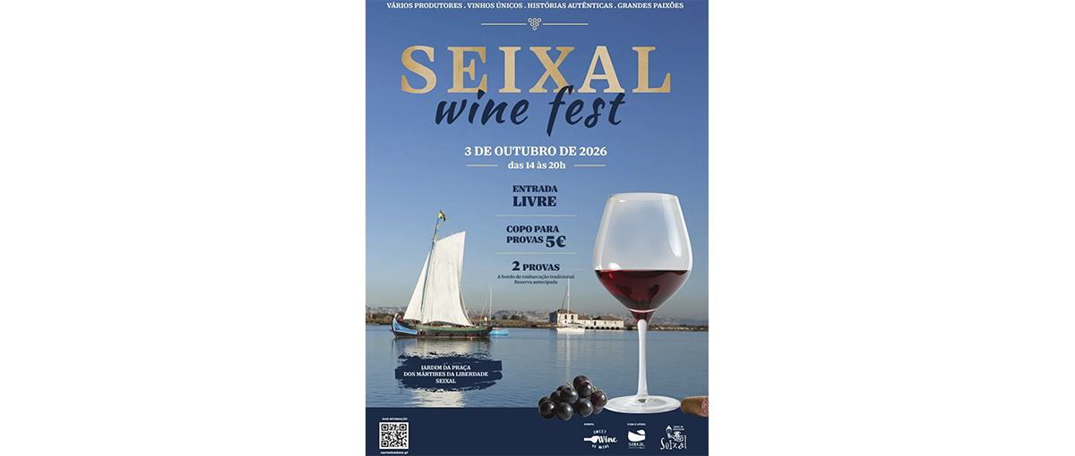 A primeira edição do Seixal Wine Fest 2026 acontece a 3 de outubro com degustações, gastronomia e provas comentadas junto à baía.