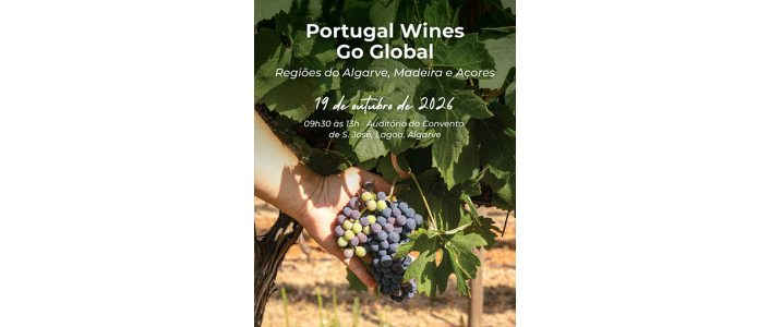 Saiba tudo sobre o Portugal Wines Go Global a 19 de outubro de 2026 no Convento de S. José em Lagoa. Acompanhe o programa de internacionalização.